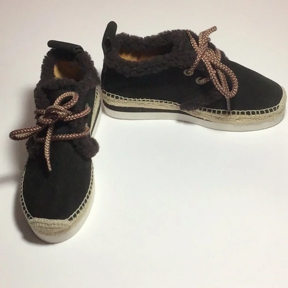 NEW See by Chloe ESPADRILLE SNEAKER BLACK Sz 35